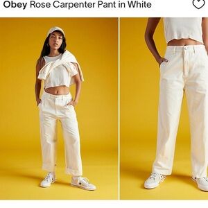 Obey Rose Carpenter pants in white